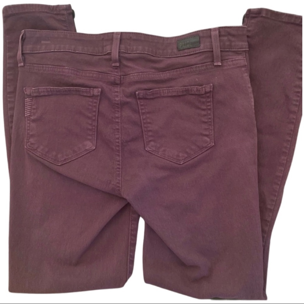 PAIGE Verdugo Ankle Skinny Jeans Autumn Plum Maroon Purple Size 29 - Picture 9 of 13